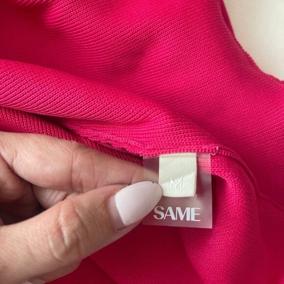 Hot Pink Ruffle Hem Mini Dress - Picture 5 of 6